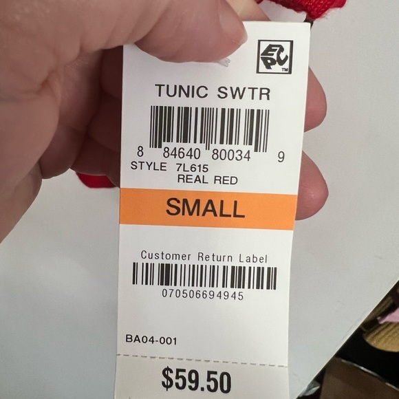 Red new‎ NWT S SMALL Alfani Red tunic sweater - Picture 4 of 4